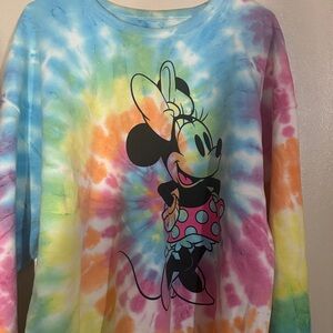 Disney Minnie Mouse Rainbow Tie-Dye Long Sleeve Tee